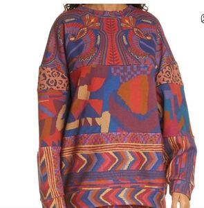 FARM RIO NWOT mix print tunic sweatshirt